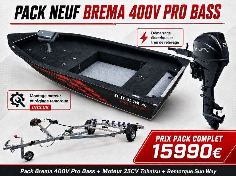 Barque aluminium Brema 370 V - Légère et robuste pour la pêche en lac
