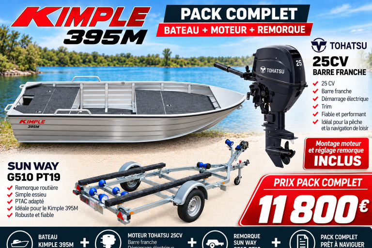 Bateau aluminium Brema 400 V Pro Bass - Barque de pêche soudée robuste et légère