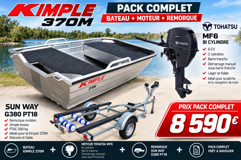 Barque aluminium Brema 370 V - Légère et robuste pour la pêche en lac